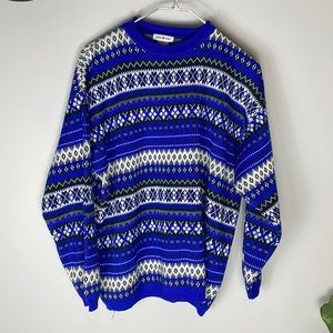 Derek Heart > Blue Fair Isle Sweater Large